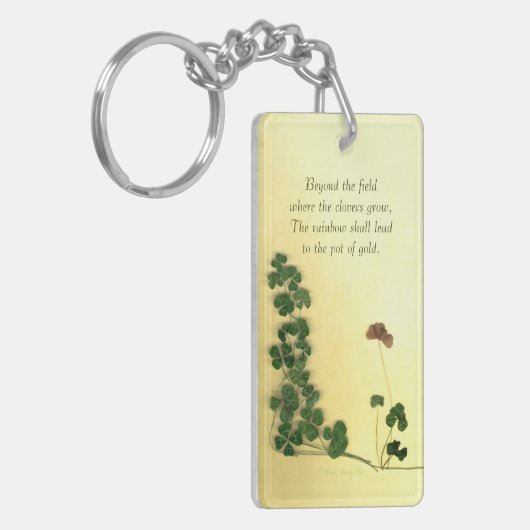 Goldene Klee-Träume Schlüsselanhänger (Vorderseite links)