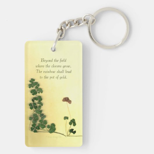 Goldene Klee-Träume Schlüsselanhänger (Rückseite)