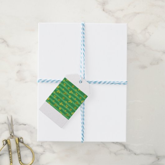 Goldene Kleeblätter Geschenkanhänger (Mit Garn)