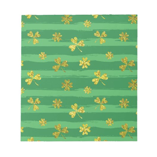 Goldene Kleeblätter Notizblock (Vorderseite)