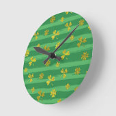 Goldene Kleeblätter Runde Wanduhr (Winkel)