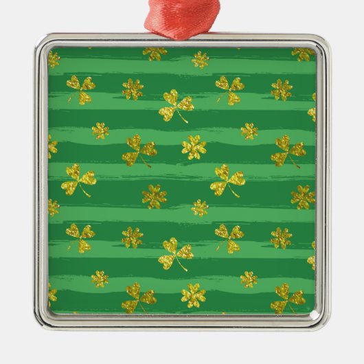 Goldene Kleeblätter Silbernes Ornament (Vorne)