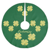 Goldene Kleeblätter Thunder_Cove Polyester Weihnachtsbaumdecke (Vorderseite)