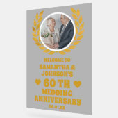 Goldene Kleider Foto 60. Hochzeitstag Begrüßung Acrylschild (Winkel)