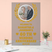 Goldene Kleider Foto 60. Hochzeitstag Begrüßung Acrylschild (Hochzeit)