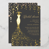 Goldene Kleidung Brautparty Einladung
