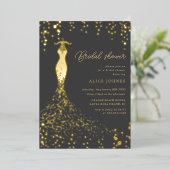 Goldene Kleidung Brautparty Einladung (Stehend vorne)