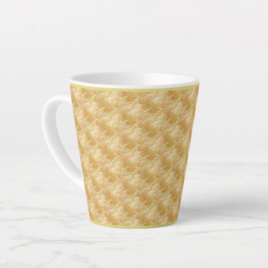 Goldene kleine Latte-Tasse Milchtasse (Linke Ecke)