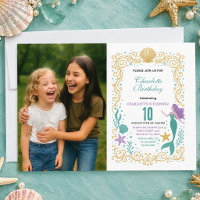 Goldene kleine Meerjungfrau zum 10. Geburtstag Unt