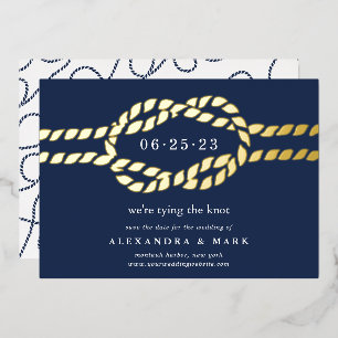Goldene Knoten Nautilus Save the Date Karte