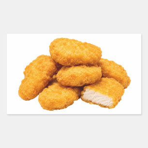 Goldene knusprige Chicken-Nuggets-Mahlzeit Rechteckiger Aufkleber