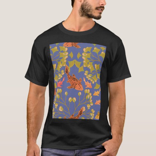 Goldene Koi & Gingko Träume T-Shirt (Vorderseite)