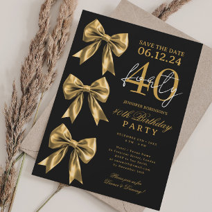 Goldene Kokette-Bogen-Save-Date-40.-Geburtstag Sch Einladung