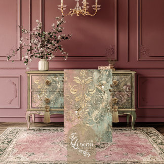 Goldene Kolibris Gilde Damask Patina Seidenpapier