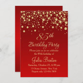 Goldene Konfetti am 85. Geburtstag Einladung (Vorne/Hinten)