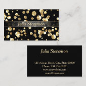 Goldene Konfetti, elegant, glänzend Visitenkarte (Vorne/Hinten)