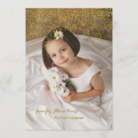 Goldene Konfetti Fist Heilige Kommunion Einladung