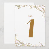 Goldene Konfetti-Hochzeitstischnummern Einladung (Vorne/Hinten)