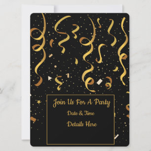 Goldene Konfetti-Party-Einladung Einladung