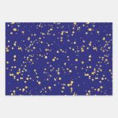 Goldene Konfetti-Punkte in Mitternachtsblau Geschenkpapier Set (Vorderseite 2)