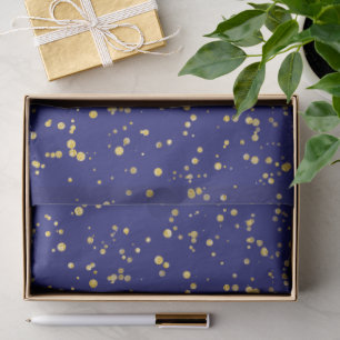 Goldene Konfetti-Punkte in Mitternachtsblau Seidenpapier