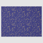 Goldene Konfetti-Punkte in Mitternachtsblau Seidenpapier (Vorderseite)