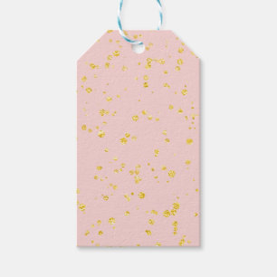 Goldene Konfetti-Punkte in Rosa Geschenkanhänger