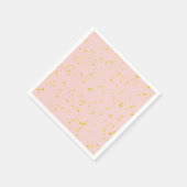 Goldene Konfetti-Punkte in Rosa Serviette (Ecke)
