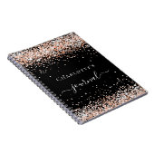 Goldene Konfetti-Schriftzeitschrift der Black Rose Notizblock (Rechte Seite)