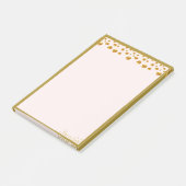 Goldene Konfetti und goldener Rahmen für Elfenbein Post-it Klebezettel (angewinkelt)