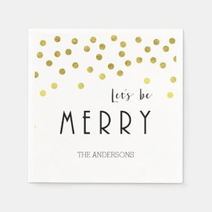 Goldene Konfetti-Weihnachtsservietten Serviette