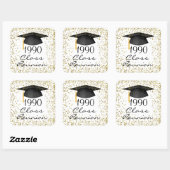 Goldene Konfetti, Wiedersehen der Mörserklasse jed Quadratischer Aufkleber (Blatt)