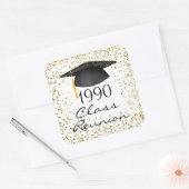 Goldene Konfetti, Wiedersehen der Mörserklasse jed Quadratischer Aufkleber (Umschlag)