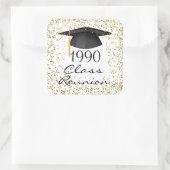 Goldene Konfetti, Wiedersehen der Mörserklasse jed Quadratischer Aufkleber (Tasche)