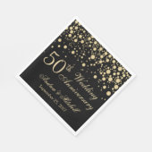 Goldene Konfetti zum 50. Hochzeitstag Serviette (Ecke)