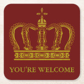 Goldene königliche Krone + Ihr backgr. u. Ideen Rechteckiger Pappuntersetzer (Vorderseite)