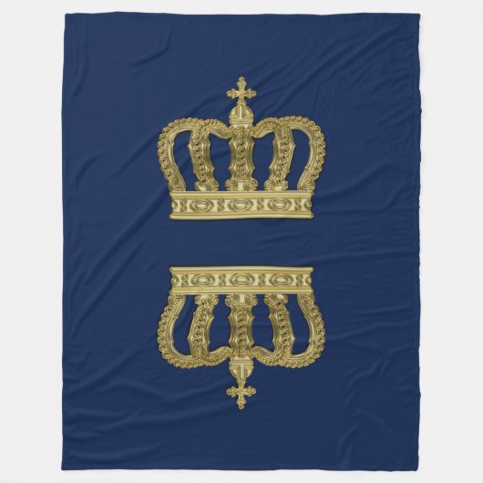 Goldene königliche Krone II + Ihr backgr. u. Ideen Fleecedecke (Vorderseite)