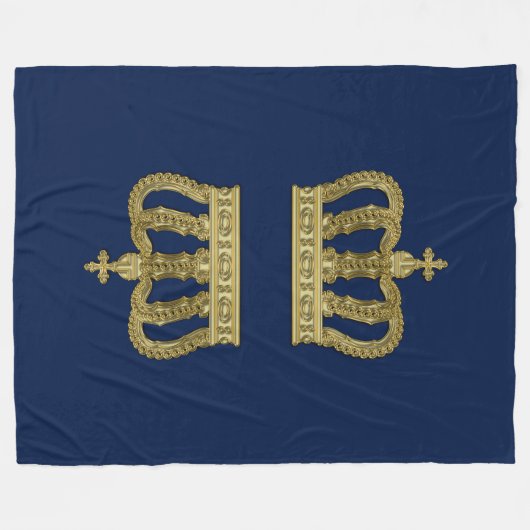Goldene königliche Krone II + Ihr backgr. u. Ideen Fleecedecke (Vorderseite (Horizontal))