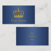 Goldene königliche Krone II + Ihr backgr. u. Ideen Visitenkarte (Vorne/Hinten)