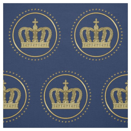 Goldene königliche Krone II u. Sterne + Ihre Stoff (Muster)