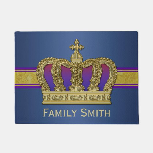 Goldene königliche Krone IV + Ihr backgr. u. Ideen Fußmatte (Vorderseite)