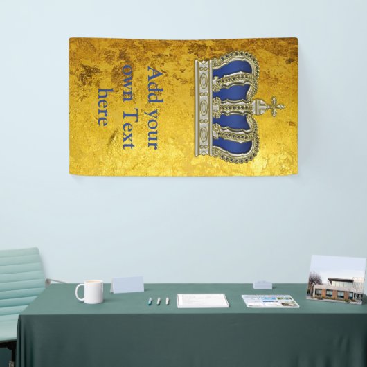 Goldene königliche Krone V + Ihr backgr. u. Ideen Banner (Messeveranstaltung)