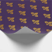 Goldene Königsfeier De Lise Ornament Heraldic Indi Geschenkpapier (Ecke)