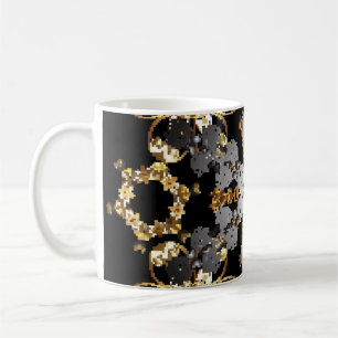 Goldene Kontur: orientalisches Blumendekor Kaffeetasse