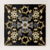Goldene Kontur: orientalisches Blumendekor Puzzle (Horizontal)
