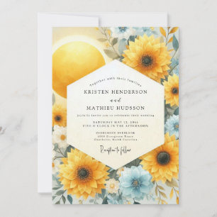 Goldene Kornblumen-Wiesen-Hochzeit Einladung