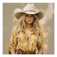 Goldene Körner: Cowgirl Wall Art
