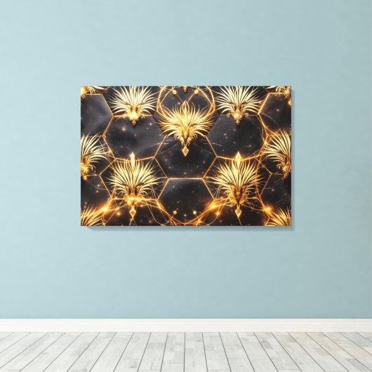Goldene kosmische Geometrie Leinwanddruck (Insitu (Holzboden))