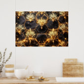 Goldene kosmische Geometrie Poster (Küche)