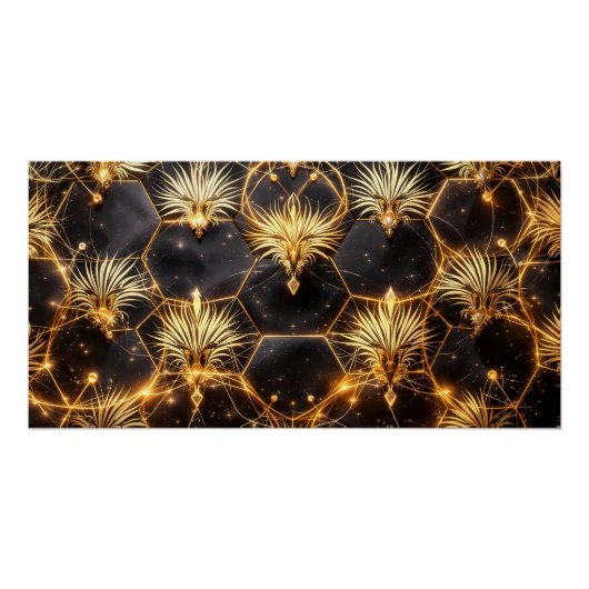 Goldene kosmische Geometrie Poster (Vorderseite)